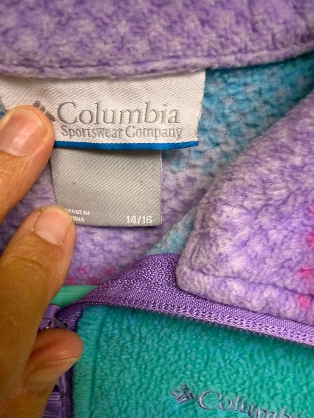 Columbia Women's Striped Fleece Jacket - Teal, Pink & Purple